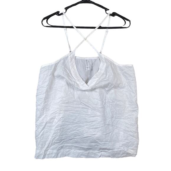Athleta Tops - Athleta Womens Shirt White Breezy Tank Top Sleeveless VNeck 100% Cotton Large